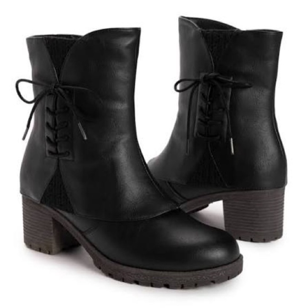 Muk Luks Black Ankle Booties